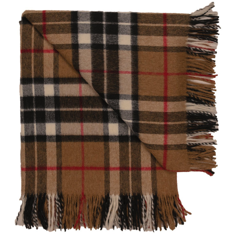 Jeté en laine highland merino, Brun clair Thompson