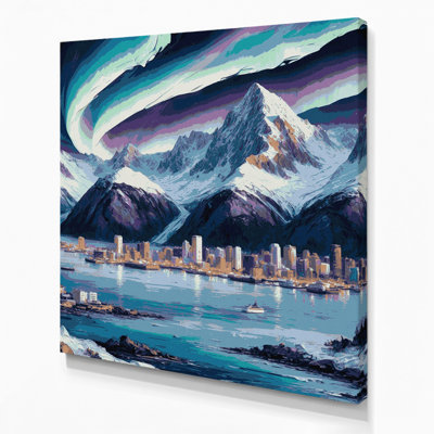 Cities Alaska Gray Canvas Wall Art