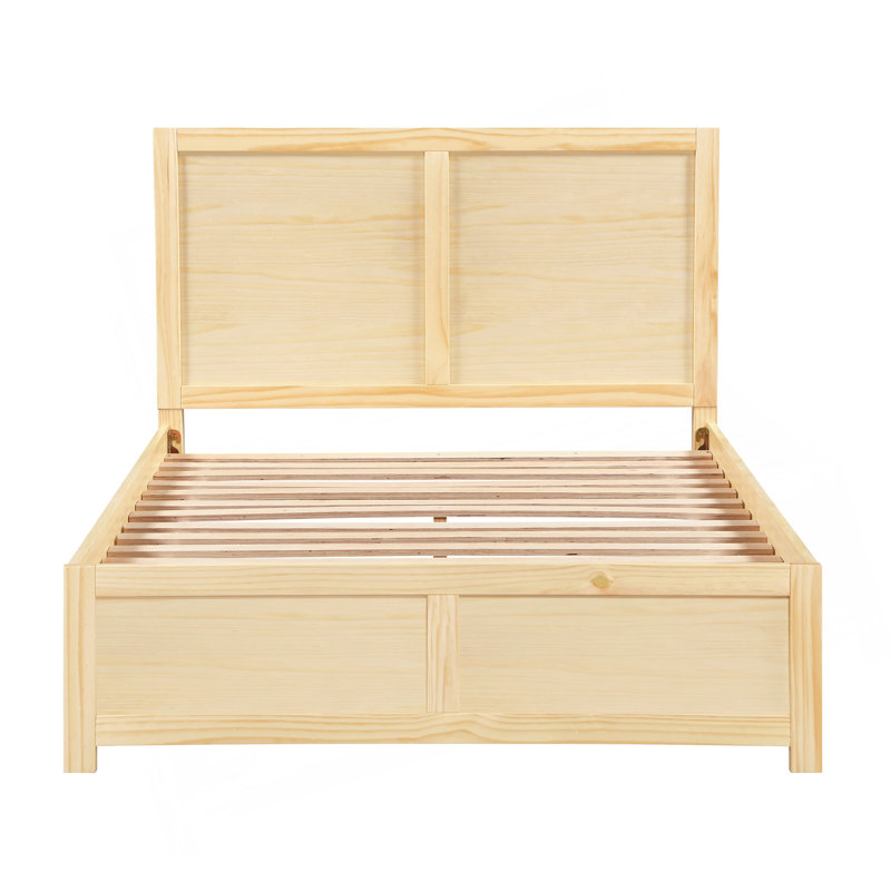 Lit plateforme double contemporain avec boîtes de rangement, Lit double