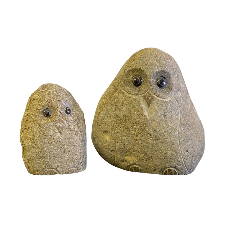 Famille de chouettes Boulder de Stone Age Creations 2 pièces 8 po 12 po