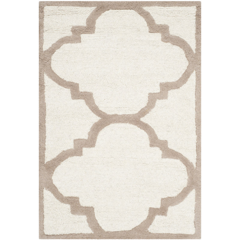 Cannen Hand Tufted Wool Geometric Rug, Rectangle 3' x 5'