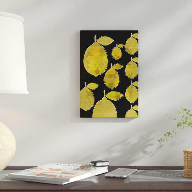 « citrons », impression sur toile, H 12 po x l 8 po x P 0,75 po, Toile tendue, Pas de tapis
