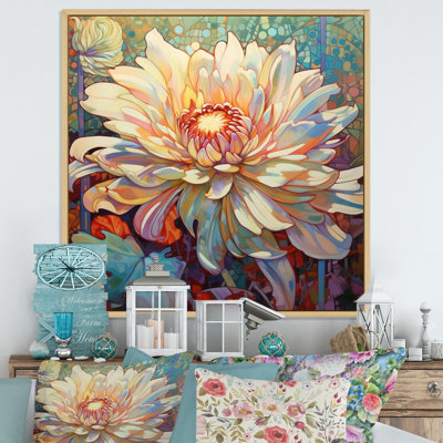 «Blossoming Chrysanthemum Retro Illustration I», reproduction