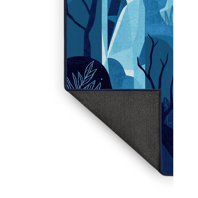 Tapis bleu moelleux doux et moelleux Vega Alien, 2 x 3