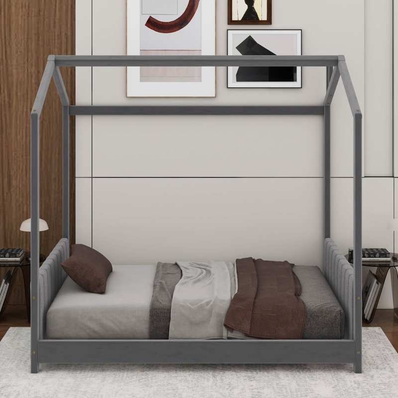 Lit en bois Velvet House, Lit double