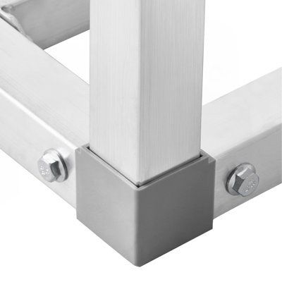 Support à fardage en aluminium, support de plancher commercial 48 x 20, support à 8 sur le plancher, support de rangement en aluminium entièrement soudé d'une capacité de 1000 lb, pour le rangement dans les restaurants, les cuisines, les garages et les véhicules