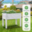 Support à plante moderne en gris et brun clair - jardinière surélevée avec roues pour une utilisation intérieure / extérieure