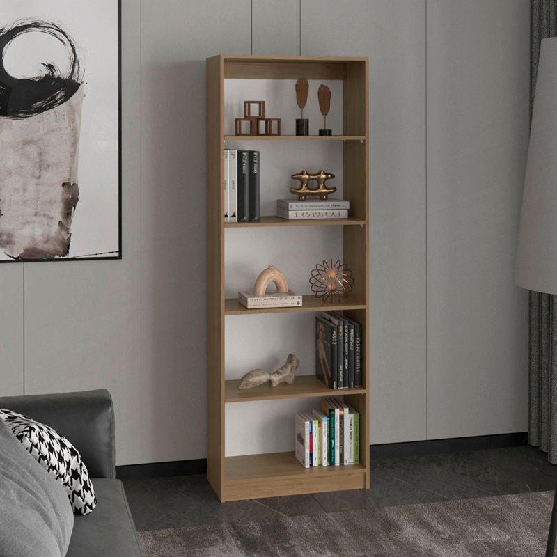 4 Shelves Bookcase with Multi-Tiered Storage