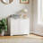 20 Gallons Double White Tilt-out Recycling Trash Cabient with Deodorizer (not Include Trash Can)