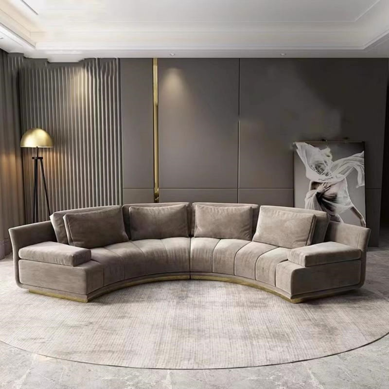 Canapé simple et créatif, Tissu gris pâle, H 29,53 po x l 125,98 po x P 35,43 po