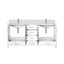 White Double Bath Vanity 72 In. W X 22 In. D, Carrara Marble Top, And Faucet Set-117978676