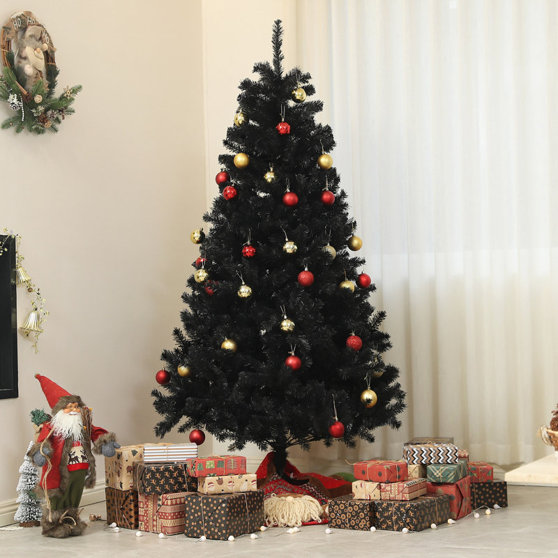 Grand arbre de Noël artificiel, arbre de Noël non éclairé avec 1000 branches, ouverture automatique, base en acier, décoration des Fêtes pour le bureau personnel