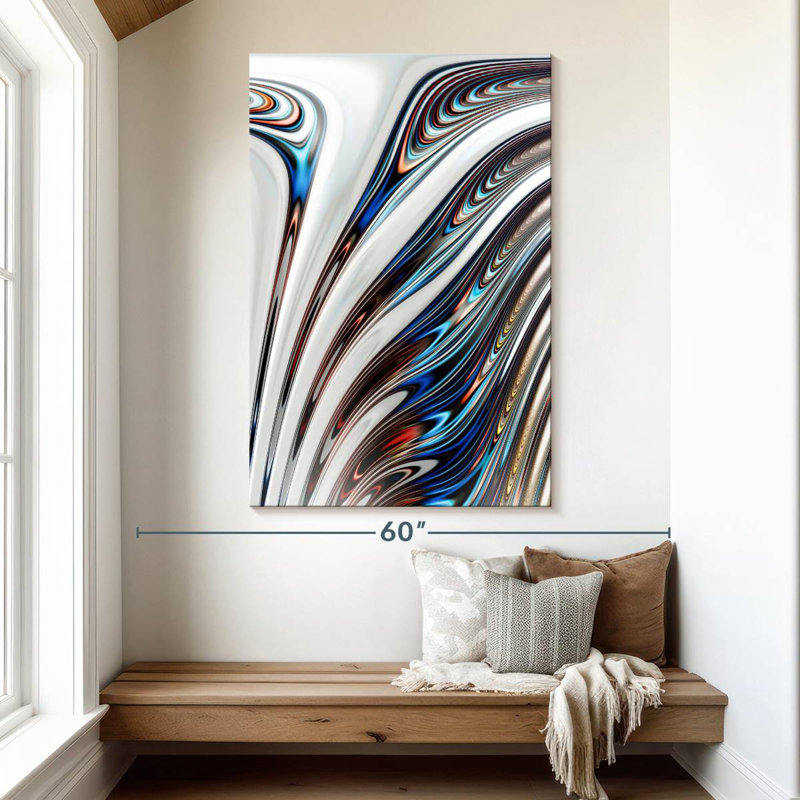 Avery Liquid Chrome Abstract, 51" H x 34" W