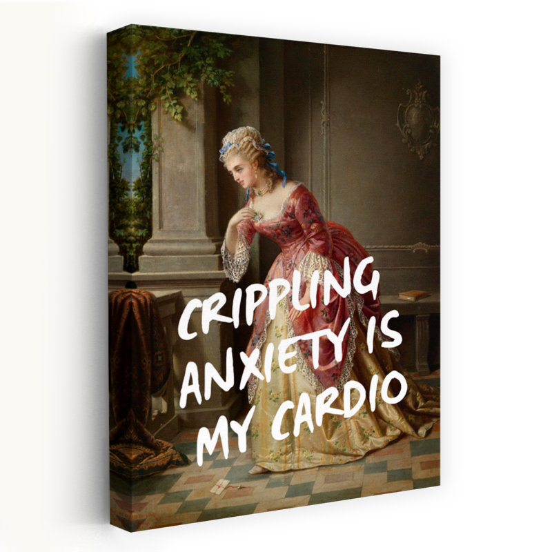 Humorous Classical Anxiety Dramatic Elegant Modern Portrait Wall Art Print 1 Piece Wrapped Canvas Wall Art