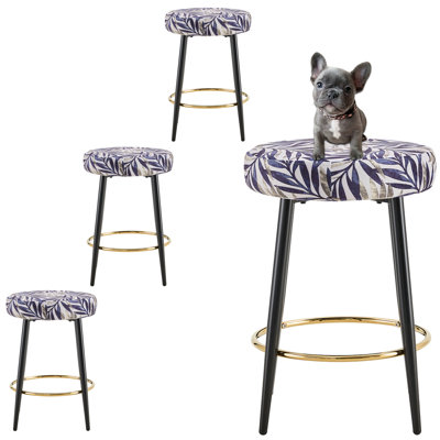 Tabourets de bar rembourrés dorés (ensemble de 4)
