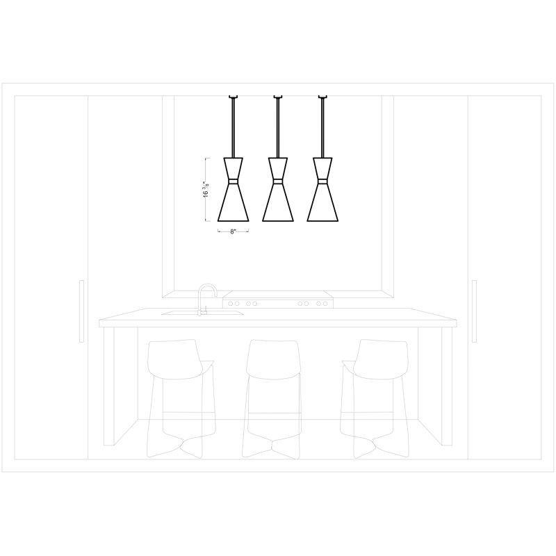 Petit luminaire suspendu 1 lumière Belcarra, Nuit noire