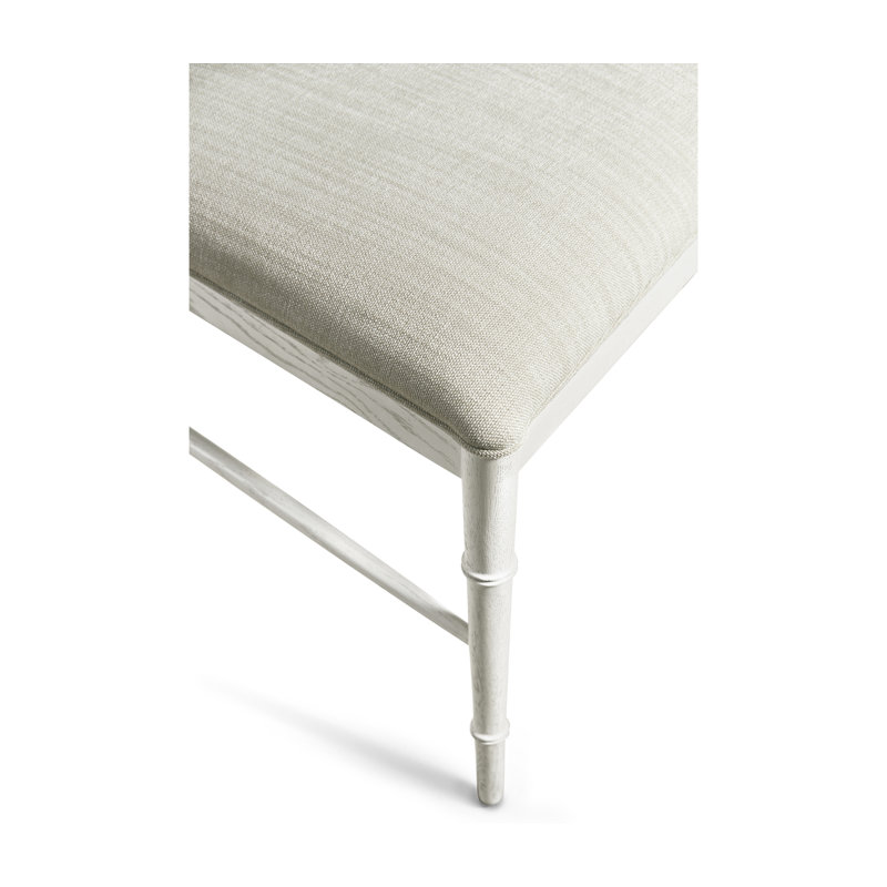 Chaise d'appoint en bois massif Doppler, Blanc craie