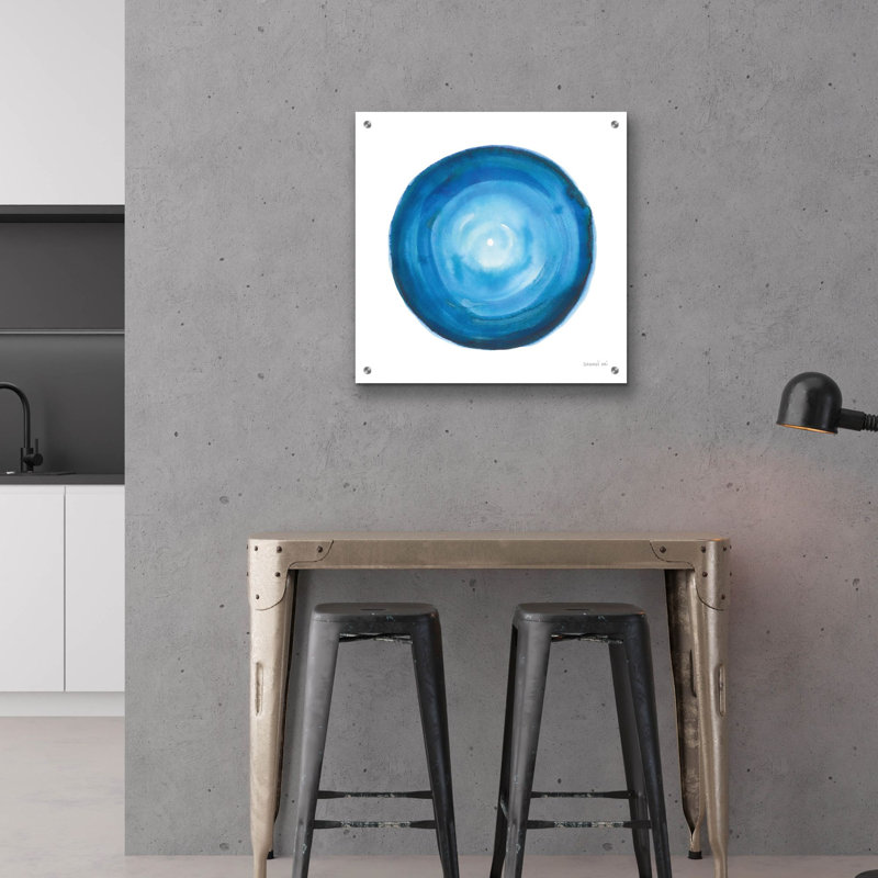  «Centre of Blue 2» par Danhui Nai, art mural en verre acrylique, 36 po x 36 po, H 24 po x l 24 po