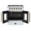 Cuisinière à gaz 30 po Forno Galiano, noir ou blanc et laiton antique, four à convection de 4,32 pieds cubes-108673340