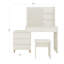 Coiffeuse blanche à DEL avec tiroirs de rangement, miroir et tabouret ergonomique, idéale pour les petites salles de bain, poids : 46 kg, parfaite pour les passionnées.