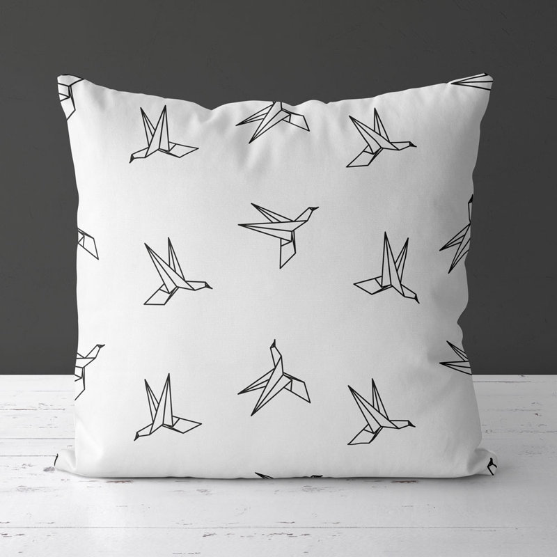 Housse de coussin carré et insert, Noir