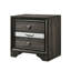 Élégante table de chevet grise avec rangement pratique pour les tiroirs et table de chevet Elegance: un mélange de beauté fonctionnelle-382781009