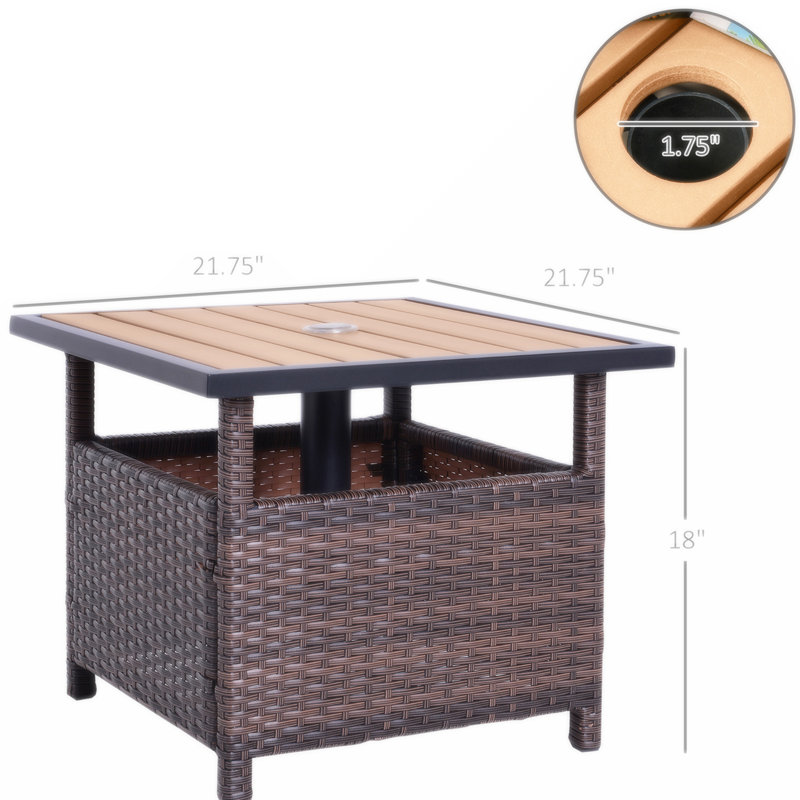 Table d'extérieur 21,82 L x 21,82 l