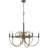 6-Light Candelabra Chandelier, 31 Inch Antique Brass And Dark Bronze-125317841-125317844-125317845