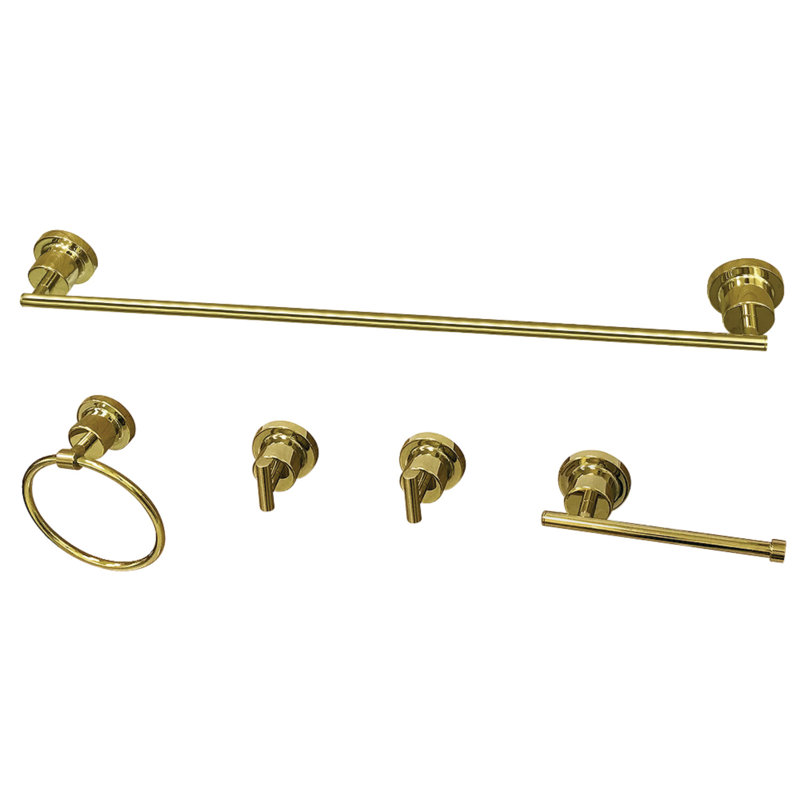 Kingston Brass Concord 5-Piece Bathroom Hardware Set, Polished Brass