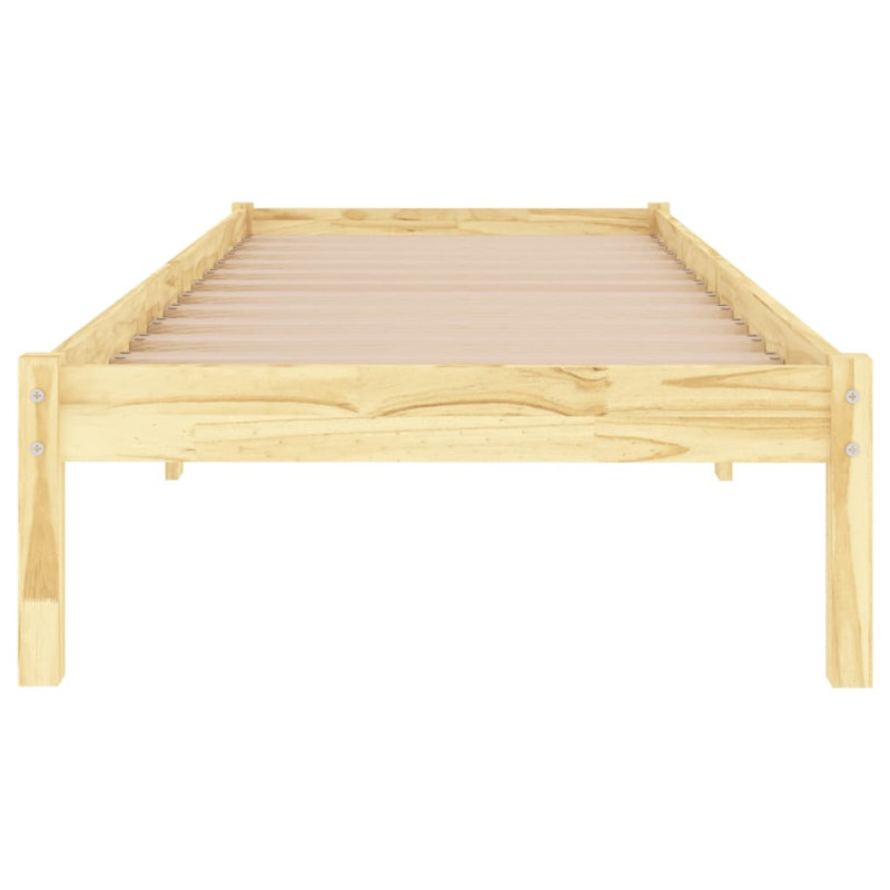 Bed Frame Solid Wood, natural, 90 x 200cm