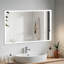 Miroir de salle de bain à DEL avec cadre en aluminium et miroir biseauté