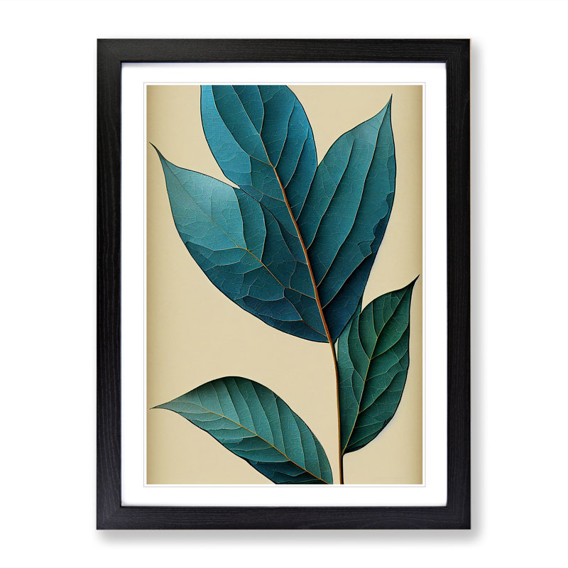 View of a Leaves No.2 - Framed Print, Black Framed, 34cm H x 25cm W x 2cm D