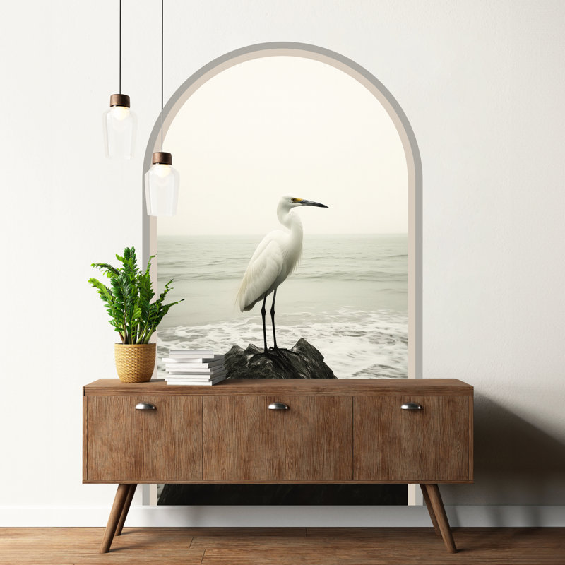 Aigrette enneigée pelez et collez, autocollant amovible non-mural, H 48 po x l 28 po