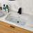 22" X 15.25" White Ceramic Undermount Bathroom Sink With Overflow