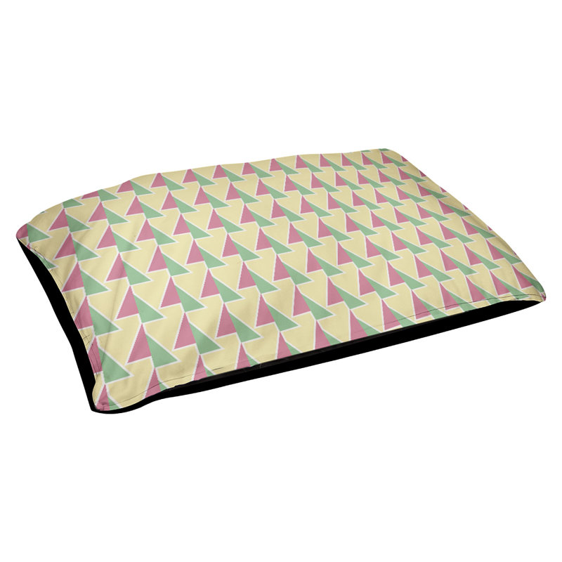 Coussin pour chien Chen, Jaune/vert, Petit (l 28 po x P 18 po x H 6 po)