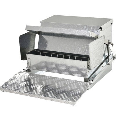 Automatic Feeding Device - 25 Lbs Capacity, Galvanized Steel & Aluminium, , For Poultry Capacity Aluminium Chicken Feeder Design
