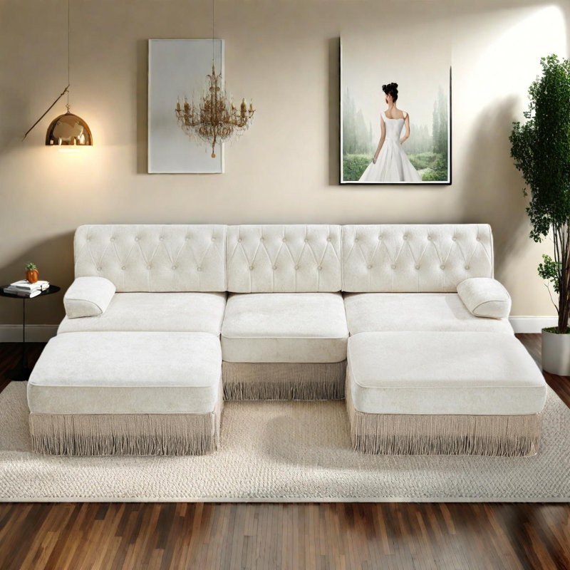 Canapé Chesterfield, Beige
