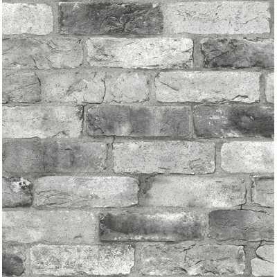 Mckown London Brick 18' L x 20.5" W Smooth Peel and Stick Wallpaper Roll