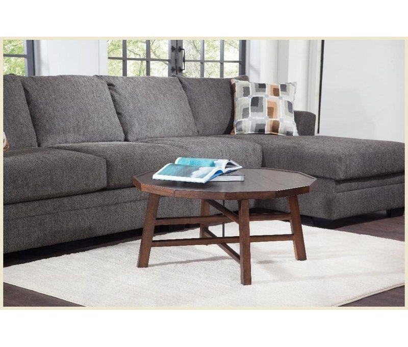 Table basse style cachemire avec placages de mindi séchés au four et amp; Bois durs asiatiques - Protège les planchers et amp; Structure robuste