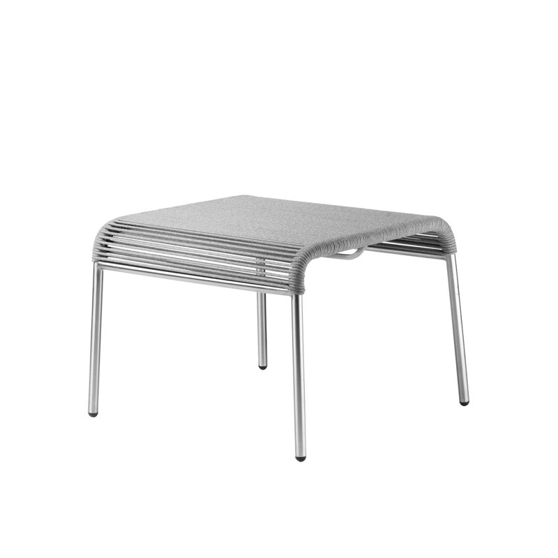 Salto Square Outdoor Ottoman Patio Ottoman, Light Gray