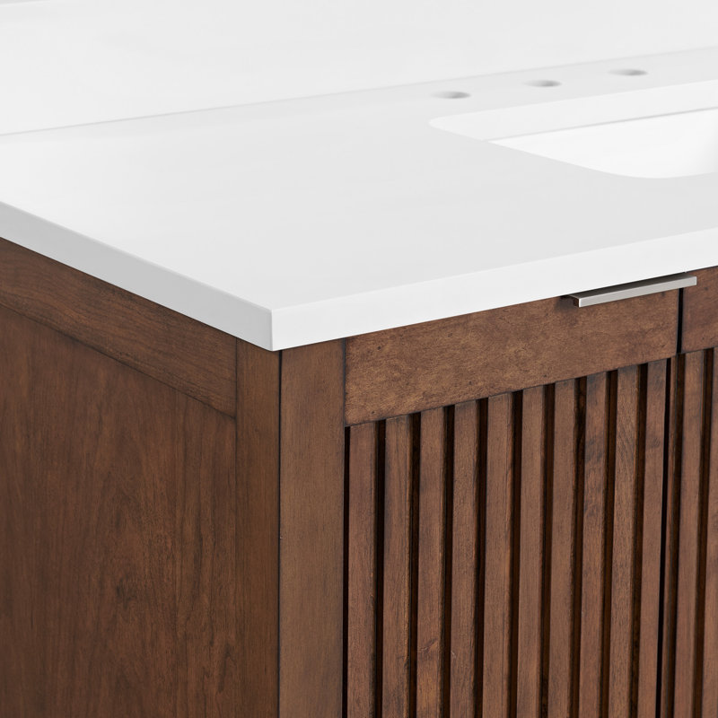Through Lines 48" Single Bathroom Vanity, 8" Widespread, Brown