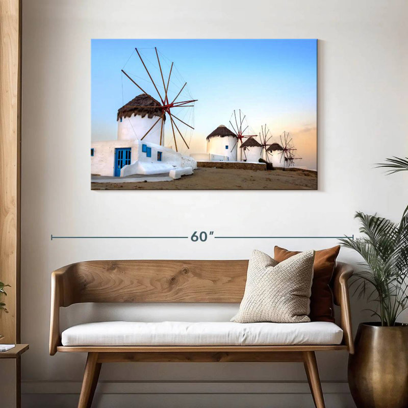 Moulins Alvord à Mykonos, H 30 po x l 45 po