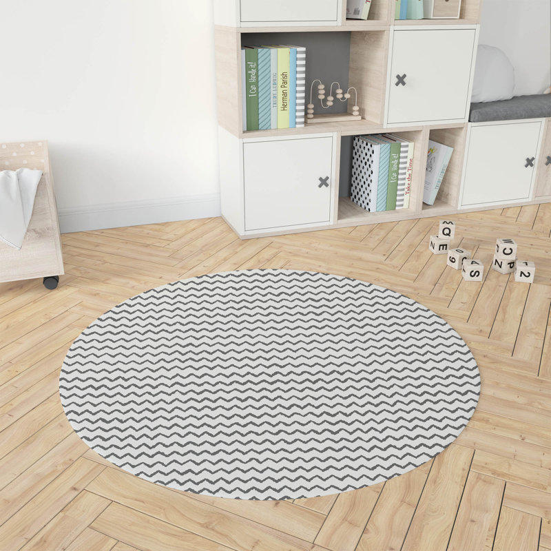 Tapis de jeu Chevron Wave Kids, Ivoire/gris anthracite