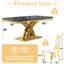 Ensemble de table de salle à manger luxueux en faux marbre et or noir avec 6 chaises en cuir blanches-2011508487-2011508483-2011508480