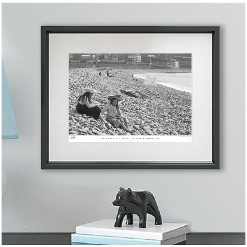 Westward Ho!, Girls On Pebble Ridge 1906 by Francis Frith - Single Picture Frame Print, 40cm H x 50cm W x 2.3cm D