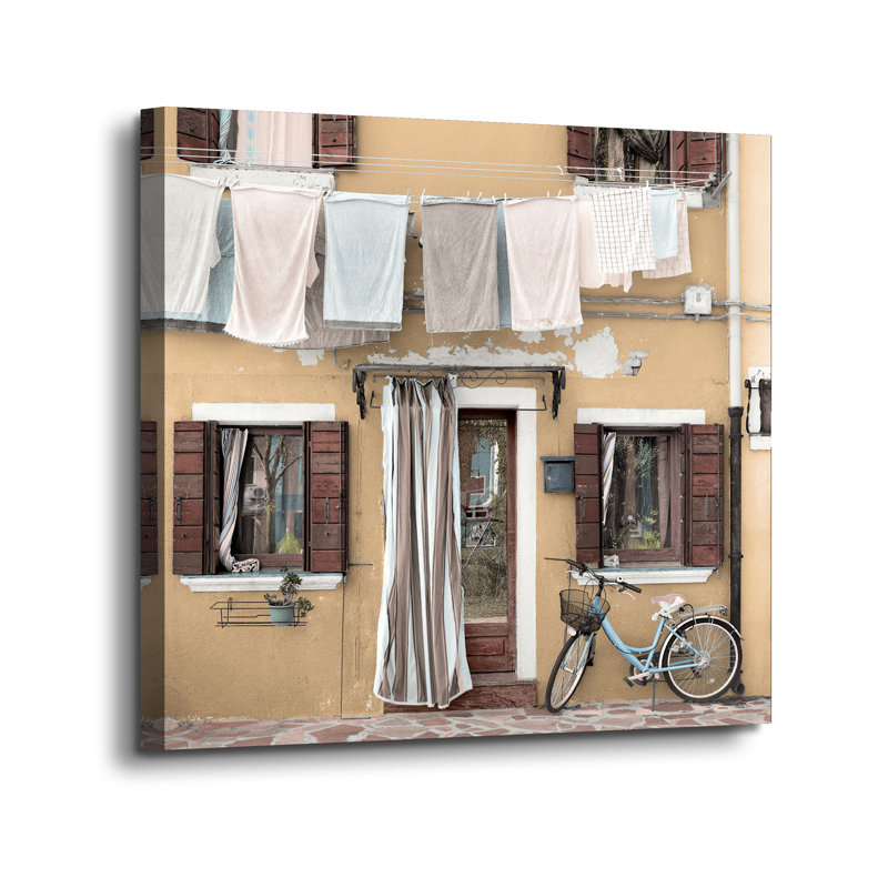 « vénitien bicicletta 1 »-reproduction de photo, H 18 po x l 18 po x P 2 po, Toile tendue