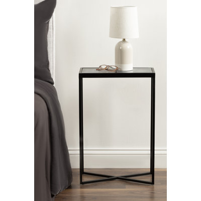 Everly Quinn Jaspur Narrow and Metal Rectangle Side Table