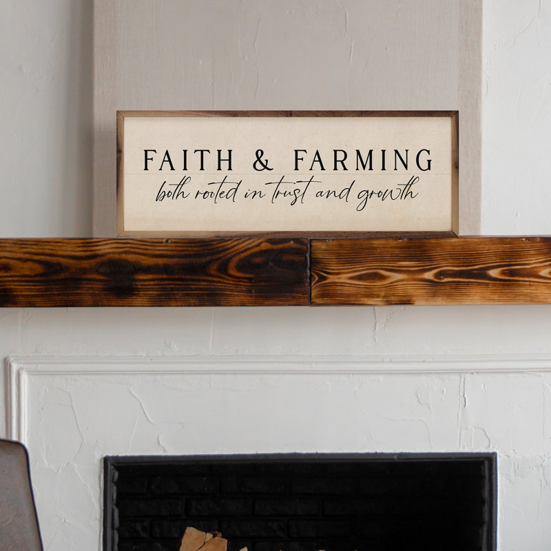 Faith and Farming - blanc, H 16 po x l 48 po