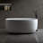 47" Independent solid surface resin stone bathtub, a modern designed independent bathtub with pop-up drainage and overflow pipes, suitable for small households