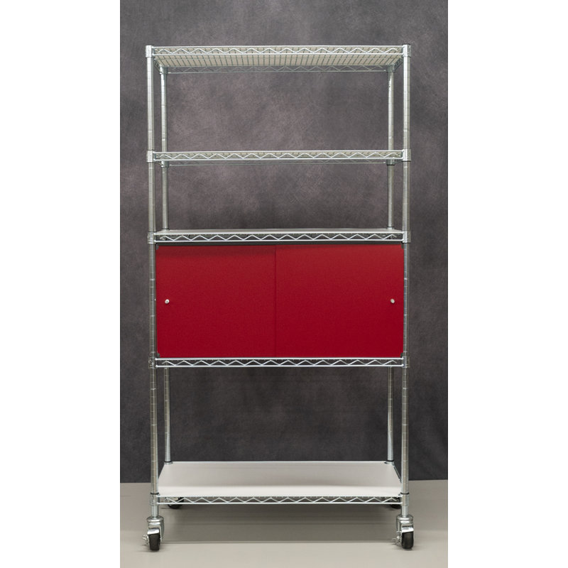 Tablette grillagée, H 13 po x l 48 po x P 18 po, Rouge